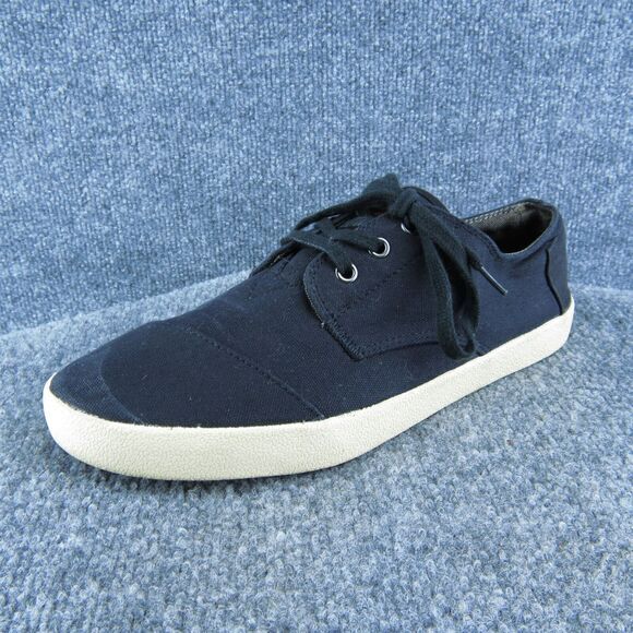 TOMS Women Sneaker‎ Shoes Black Fabric Lace Up Size 9.5 Medium - Picture 1 of 9